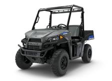 New 2018 POLARIS RANGER EV AVALANCHE GRAY THE RANGER EV FEATURES AN ULTRA-QUIET ELECTRIC MOTOR TO GO WITH HARDEST WORKING, SMOOTHEST RIDING RANGER PERFORMANCE. PERFECT FOR OPERATING INSIDE BARNS OR FOR STEALTHY TRIPS TO THE DEER STAND, THIS RANGER NEVER NEEDS GAS AND REQUIRES VERY LITTLE MAINTENANCE.