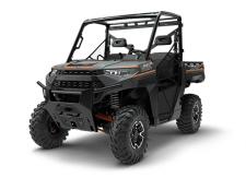 New 2018 POLARIS RANGER XP 1000 EPS MATTE TITANIUM METALLIC WITH OVER ONE HUNDRED OWNER-INSPIRED IMPROVEMENTS, THE ALL-NEW RANGER XP 1000 SETS A NEW STANDARD FOR WHAT A UTILITY SIDE-BY-SIDE CAN DO. ITS MODERN RUGGED DESIGN, NEXT-LEVEL IN-CAB COMFORT, AND INDUSTRY-LEADING TOWING AND GROUND CLEARANCE MAKE THIS MACHINE THE HARDEST-WORKING, SMOOTHEST-RIDING SXS EVER BUILT.
Aluminum Black Xcelerator 2.0 wheels
Automotive Style Paint
27 Tires
Cut & Sew Seats