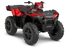 New 2018 POLARIS SPORTSMAN 850 SP SUNSET RED The Sportsman® 850 delivers hardest working, smoothest riding performance for the ultimate sport/utility experience. With a high-output 78 HP engine, rider active design to give you superior sightlines and a better ride, and the legendary Sportsman quality you expect, youll have everything you need to take on the trails or get more done around your home and property.
Automotive Style Paint
26 CST Tires with 14 Cast Aluminum Wheels
Standard Sport Tuned Electronic Power Steering (EPS)
Standard Engine Braking System (EBS) with Active Descent Control (ADC)
High Performance True On-Demand AWD
4 Modular Rack Extenders with Lock & Ride
Factory-Installed Fender Flares