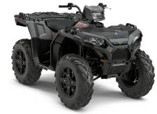 New 2018 POLARIS SPORTSMAN 850 SP MATTE TITANIUM The Sportsman® 850 delivers hardest working, smoothest riding performance for the ultimate sport/utility experience. With a high-output 78 HP engine, rider active design to give you superior sightlines and a better ride, and the legendary Sportsman quality you expect, youll have everything you need to take on the trails or get more done around your home and property.
Automotive Style Paint
26 CST Tires with 14 Cast Aluminum Wheels
Standard Sport Tuned Electronic Power Steering (EPS)
Standard Engine Braking System (EBS) with Active Descent Control (ADC)
High Performance True On-Demand AWD
4 Modular Rack Extenders with Lock & Ride
Factory-Installed Fender Flares