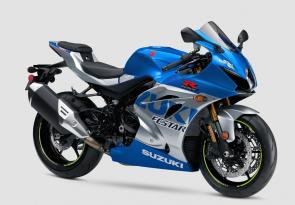 As Suzuki marks its 100th anniversary as a company in 2020, the new 2021 GSX-R1000R 100th Anniversary Edition arrives to celebrate the brand�s achievements on the racetrack.

In 1985, Suzuki revolutionized the sportbike category with the introduction of the original GSX-R750, then rewarded enthusiasts and racers in 2001 with the original GSX-R1000. Now, the limited-availability GSX-R1000R 100th Anniversary Edition also recognizes Suzuki�s 60th year in racing, a milestone celebrated with the MotoGP team�s retro-inspired livery. The MotoGP GSX-RRs traditional blue and slate silver paint scheme pays homage to Suzuki�s early Grand Prix machines of the 1960s.

At the pinnacle of the GSX-R family of ultra-high performance motorcycles, the GSX-R1000R�s versatile engine provides class-leading power that is delivered smoothly and controllably across a broad rpm range. The compact chassis delivers nimble handling with excellent suspension feel and braking control, ready to conquer a racetrack or cruise a country road. Advanced electronic rider aids enhance the riding experience while the distinctive, aerodynamic GSX-R bodywork slices through the wind.

The GSX-R1000R 100th Anniversary Edition has an unmatched combination of reliability, durability, usability, and overall performance with excellent racing potential in a striking package that respects a century of Suzuki excellence.  
