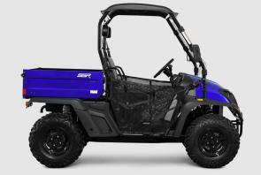 	ENGINE	 
 	Engine Type	Single Cylinder, 4 Stroke, Water Cooled
 	Displacement	390.8 cc
 	Compression Ratio	10 : 1
 	Rated Output	22.8 hp @ 6,500 rpm
 	Rated Torque	22.1 lb·ft @ 5,000 rpm
 	Fuel Supply	EFI
 	Drive System	4WD; Rear Locking Differential
 	Transmission	Automatic w/ CVT (L-H-N-R-P)
 	CHASSIS
 	Front Suspension	Macpherson Strut
 	Rear Suspension	Dual A-arm
 	Front Brake	Dual Disc
 	Rear Brake	Disc
 	Front Wheel / Tire	Aluminum / AT25x8 - 12
 	Rear Wheel / Tire	Aluminum / AT25x10 - 12
 	Frame	Steel
 	DIMENSIONS	 
 	Wheelbase	71.6 inches
 	Ground Clearance	10.2 inches
 	Fuel Tank	4.80 gallons
 	Weight	1135.4 pounds
 	Cargo Bed	36.6 x 50 x 11.8 inches
 	Bed Capacity	440 pounds
 	Towing Capacity	1000 pounds
 	L x W x H	103.3 x 58.3 x 76.4 inches
 	OTHER	 
 	Colors	Red, Blue, Green
 	Warranty	12-month Limited Warranty Coverage