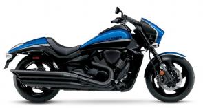 The 2021 Suzuki M109R B.O.S.S. is the performance cruiser other bikes wish they were. This dark and muscular M109R has a powerful V-twin engine using some of the largest pistons in the industry – a bike that will get your adrenaline flowing whenever you ride. This 109 cubic inch engine is wrapped with aggressive blacked-out styling that includes slash-cut mufflers, drag-style bars, a supplied solo seat cowl, and a distinctively shaped headlight nacelle that’s uniquely Suzuki. This bike is not just about looks, as stout inverted forks, a hidden single-shock rear suspension, and an ideally designed saddle deliver responsive handling and an exceptionally comfortable ride. Hold on as performance never looked so good, or so dark.