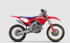 FIFTY YEARS OF DOMINATION
When Honda introduced the first CR250M Elsinore fifty years ago, we changed motocross forever. And for 2023, we’re launching three new ways for you to dominate on the track: the CRF450R, the CRF450RWE, and the limited edition 50th Anniversary 450R trim. Updates include changes to the intake tract to give the engine more low- and midrange torque – giving you faster corner exits and the ability to pull taller gears. The updated chassis is more robust at key points, resulting in better stability, optimized suspension performance, and improved handling. There’s even a new, stronger muffler.

And here’s the biggest news: To celebrate the 50th anniversary of the first Honda Elsinore, we’re producing a special, limited run of the CRF450R complete with blue seat, gold handlebar and rims, commemorative graphics, and more.

Finally, there’s also our CRF450RWE (WE for Works Edition). It gets all the 2023 improvements plus special touches like a new, exclusive Yoshimura exhaust, Twin Air filter, Throttle Jockey seat cover, Hinson clutch basket and cover, premium DID DirtStar LT-X rims, Kashima and titanium oxide-coated fork, a red cylinder head cover, and hands-on touches like special cylinder-head porting.

We’ve put 50 years of know-how into our latest 450Rs. Choose your model, and let the winning commence.