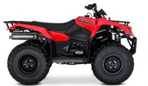 The Suzuki KingQuad 400FSi features a five-speed manual-shift transmission and semi-automatic clutch for those who favor a bit sportier performance. It cranks out an impressive amount of torque and has an incredibly wide powerband for exceptional performance on the trail or on the job. A high-performance iridium spark plug and refined Pulsed-secondary AIR-injection (PAIR) system help provide outstanding fuel efficiency, clean emissions, and great performance.