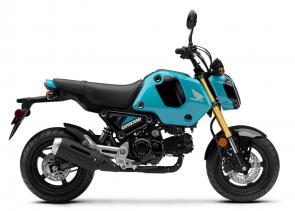GO GROM!
You know that old saying about good things coming in small packages—well when you’re talking about a Honda Grom it’s never been more true. Except, you better make that great things. Awesome things. Über-cool things. Because the Grom is such a blast to ride just about everywhere you need to go. And this year it’s better than ever, because we have three trims to choose from: the standard Grom, the Grom ABS with front-wheel anti-lock brakes, and the Grom SP, with a unique graphics treatment. And every Grom features plug-and-play body panels that are easy to remove if you want to add some custom graphics of your own—it’s like a blank canvas that you can ride. So get out and enjoy the ride—once you go Grom, there’s no going back.