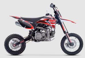 	ENGINE	 
 	Engine Type	YX™, Single Cylinder, 4 Stroke, Air / Oil Cooled
 	Displacement	161 cc
 	Bore x Stroke	60 mm x 57 mm
 	Rated Output	13.25 hp @ 8,500 rpm
 	Fuel Supply	Mikuni® Carburetor, 26 mm
 	Ignition	CDI
 	Starter	Kick
 	Transmission	4-up Manual
 	CHASSIS
 	Front Suspension	Rebound / Compression Adjustable Forks, Inverted
 	Rear Suspension	290 mm Spring Pre-load & Rebound Adjustable Shock, 1,000 pounds/inch
 	Front Brake	Disc
 	Rear Brake	Disc
 	Front Wheel / Tire	Steel / 60/100 - 14
 	Rear Wheel / Tire	Steel / 80/100 - 12
 	Frame	Double Bar Steel Frame w/ Sub-frame
 	Swingarm	Steel, Straight Type
 	DIMENSIONS	 
 	Wheelbase	48 inches
 	Seat Height	32 inches
 	Ground Clearance	12 inches
 	Fuel Tank	1.45 gallons
 	Weight	157 pounds
 	L x W x H	66 x 29.5 x 43 inches
 	OTHER	 
 	Colors	Black, White
 	Warranty	30-day (Parts Only) Limited Warranty Coverage (learn more)
